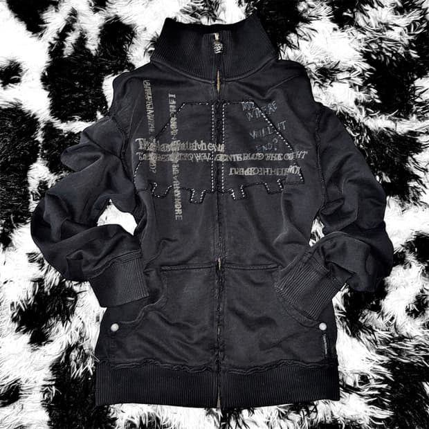 Calvin Klein punk skull zip up