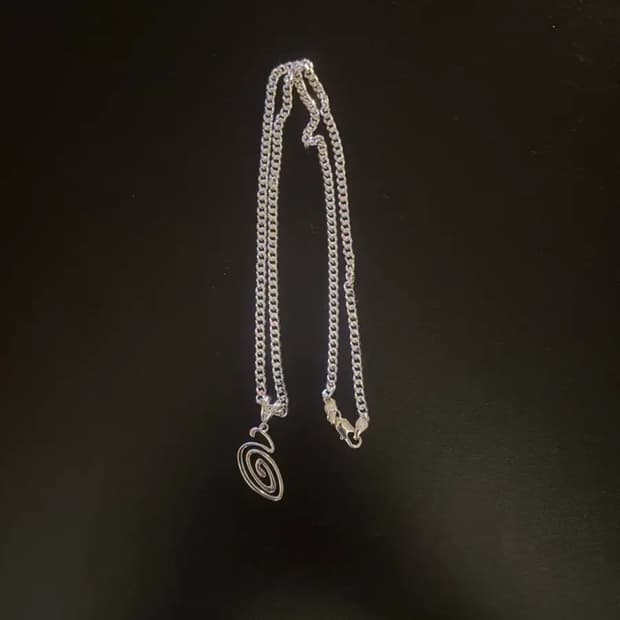 스투시 스월리 s 체인 목걸이