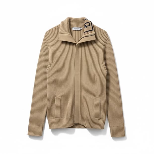 돌체앤가바나 베이지 골지 니트 집업 S-E