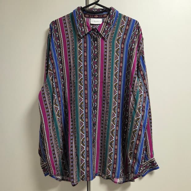 Elisabeth 아메리칸 빈티지 패턴 셔츠 XL(105)