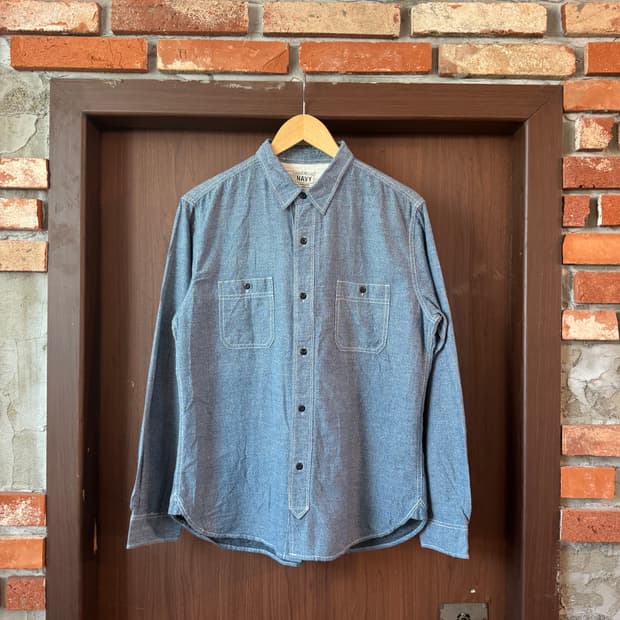네이비 USN 샴브레이셔츠 M