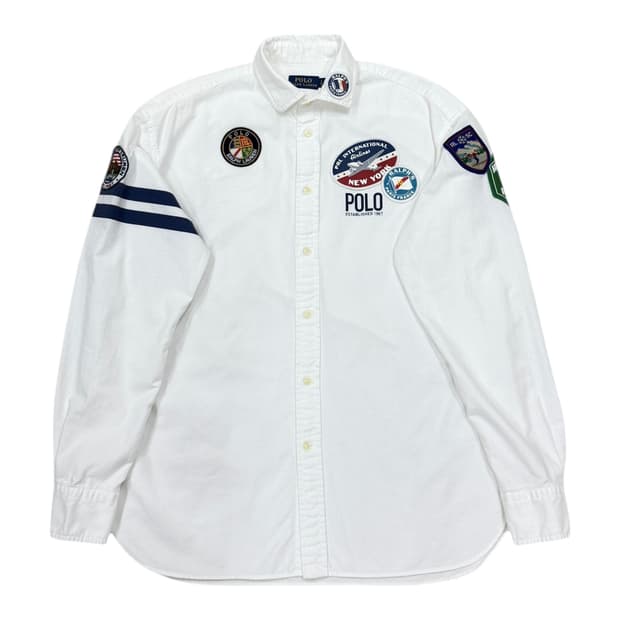 폴로 랄프로렌 패치 옥스포드 셔츠 남방 화이트 XS