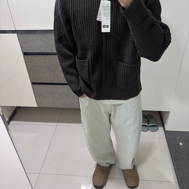새상품) 여성3XL(남성 100~105) 유니클로 U 크롭 가디건