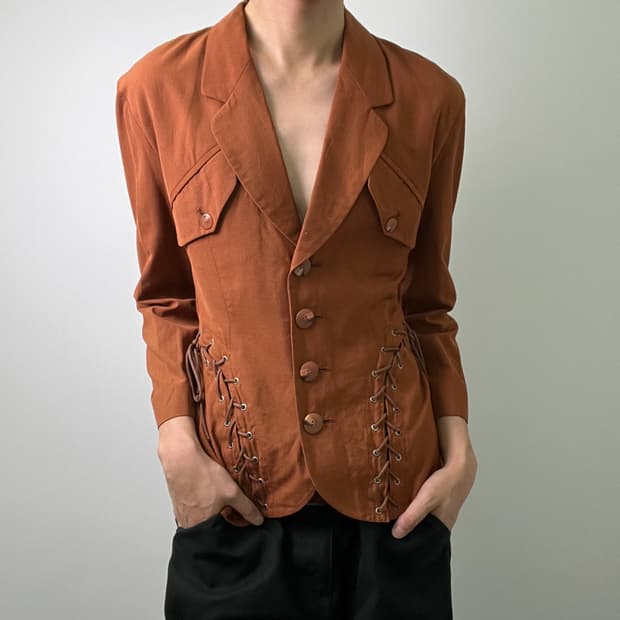 jpn vtg 빈티지 레이스업 블레이저 자켓