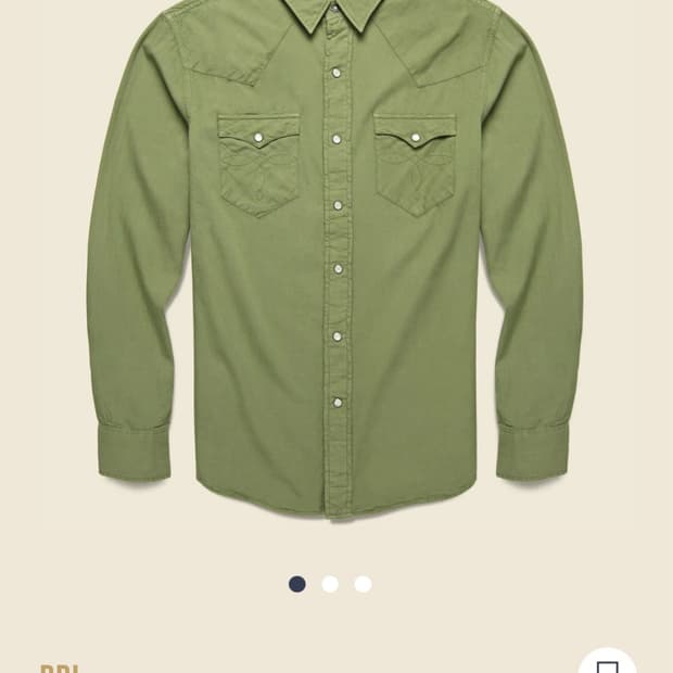 더블알엘 웨스턴 올리브 드랩 셔츠 XXL