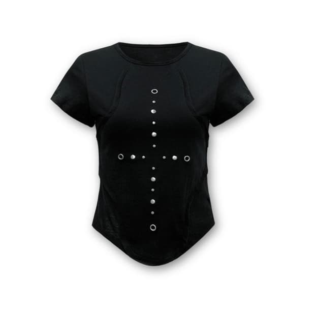 0104 patch cross T - shirt