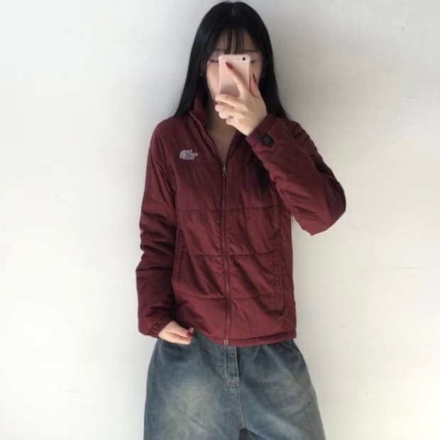 노스페이스 자수 경량패딩