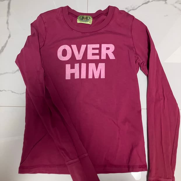 Y2K 쥬시 꾸뛰르 핑크 롱 슬리브 티셔츠 L 쭉티