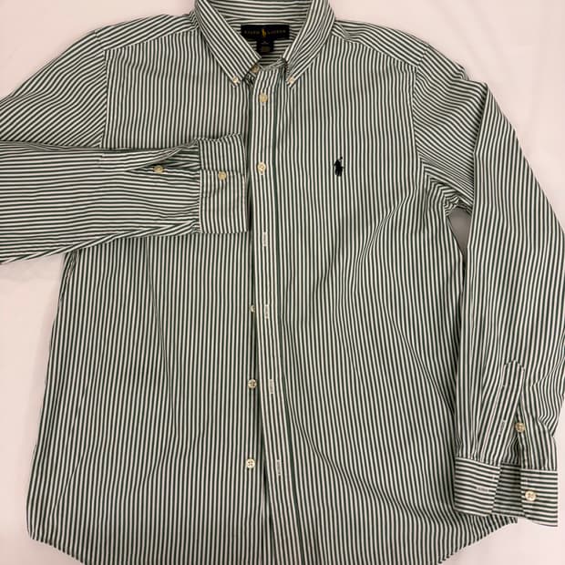 [XL 18-20] 폴로 랄프로렌 스트라이프 셔츠 그린