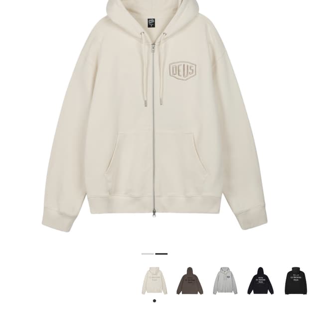 데우스 엑스마키나 후드집업 아이보리