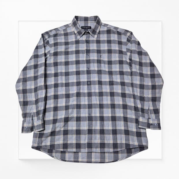 [색감 깡패🔥] 90s 입생로랑 체크무늬 셔츠