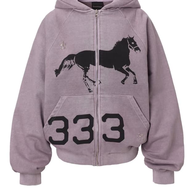 쓰리타임즈) 미드나잇 스터드 후드집업 라벤더