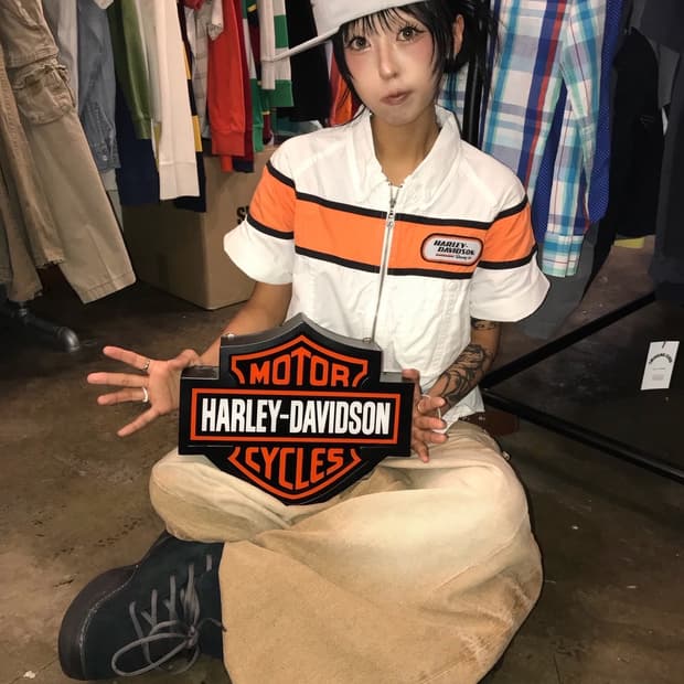 < Harley-Davidson Embroidery Shirt JK >