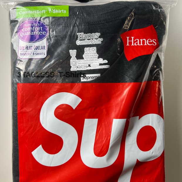 슈프림 헤인즈 면티3장 세트 스몰 사이즈 새상품