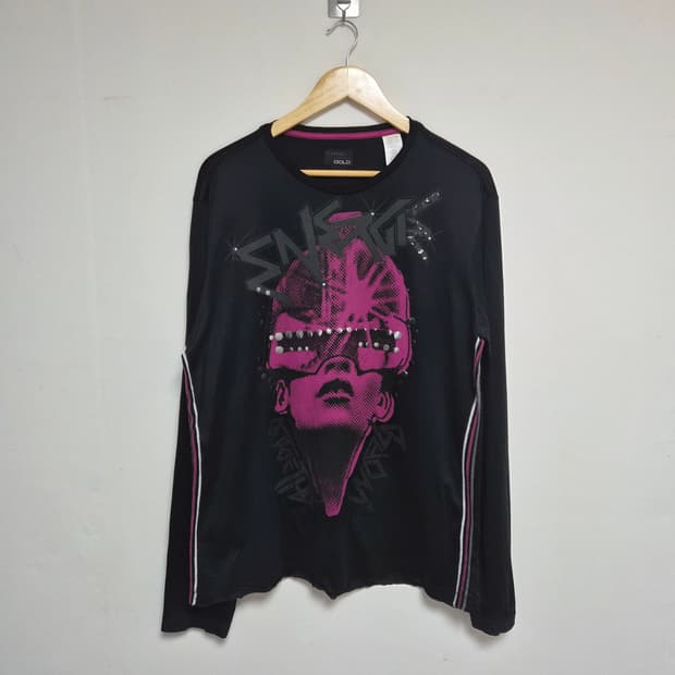 식스티Sixty y2k 빅프린팅 로고 티셔츠 XL - T10