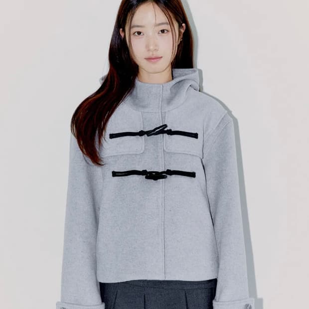 오피쉬 WOOL DUFFLE SHORT COAT (LIGHT GRAY)