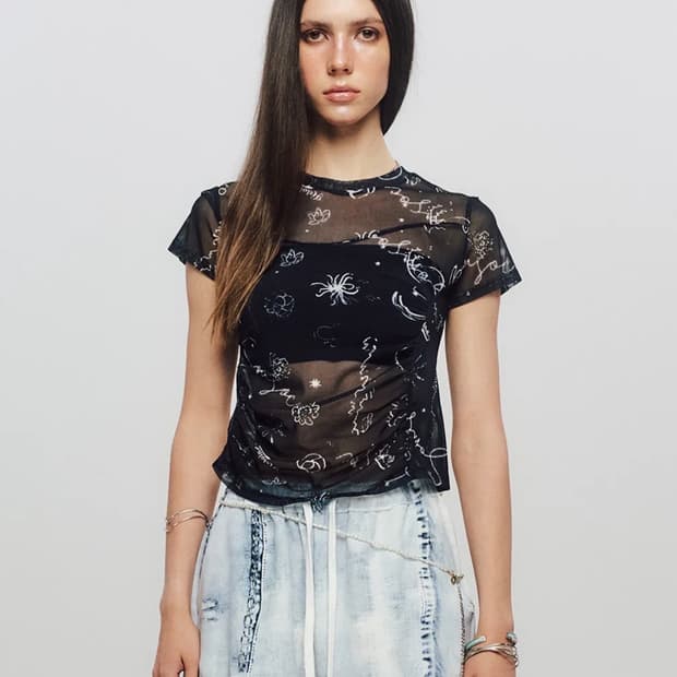 솜속 COSMO TATOO MESH TOP