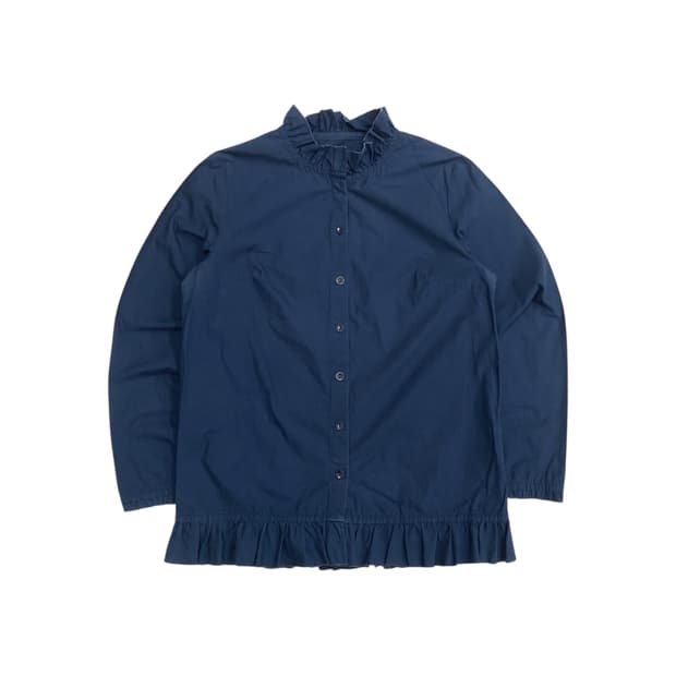 Beams blue frill shirt