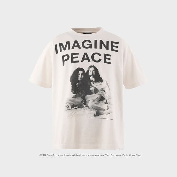 [새상품/L] 세인트미카엘 X 존 레논 피스 반팔티셔츠 화이트