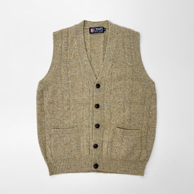 90s 빈티지 챕스 랄프 로렌 케이블 니트 울 베스트