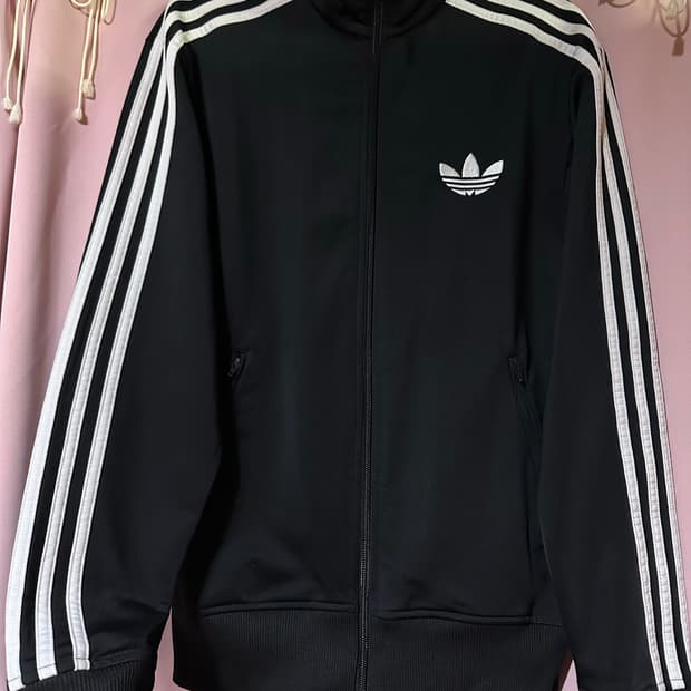 아디다스져지 아디다스 파이어버드 트랙탑 불꽃져지 집업 90 사이즈 블랙