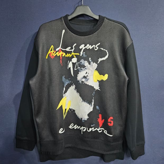 시스템옴므 자수 프린팅 남성 오버핏 105 맨투맨 