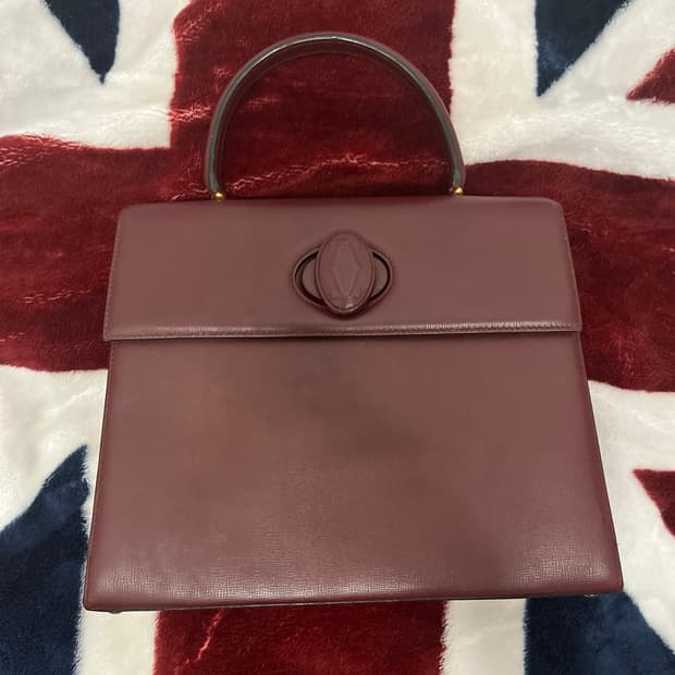 까르띠에 버건디 Calf Leather 핸드백 정품