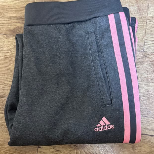 아디다스 팬츠 핑크 그레이