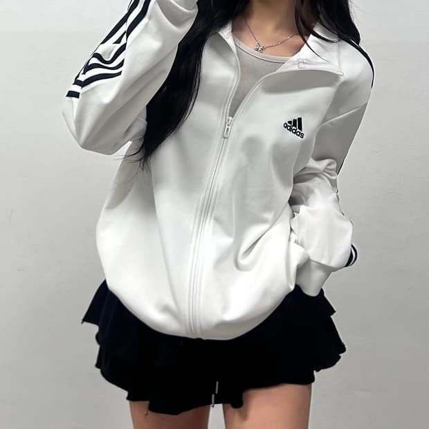 아디다스 핀터깔 화이트 3tripes 트랙탑 져지(XL)