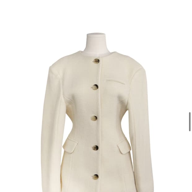 [프레클]알파카자켓 no collar alpaca jacket cream