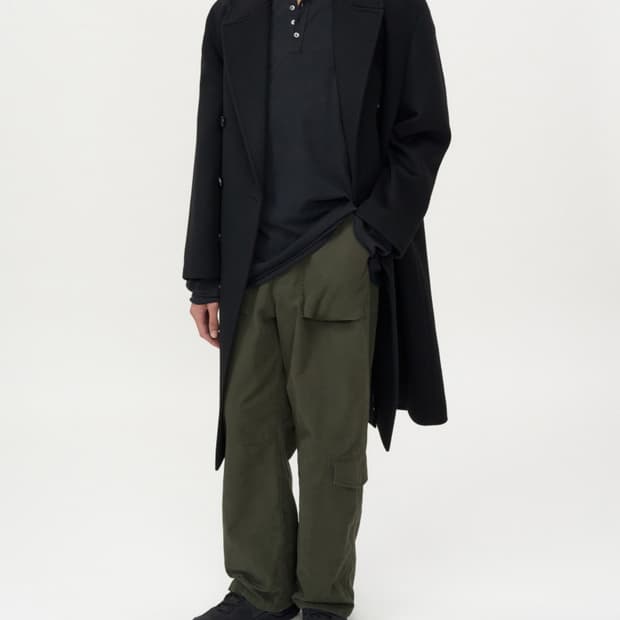 인사일런스 캐시미어 더블 롱 코트 BLACK