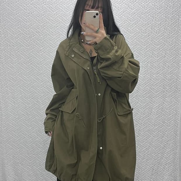 라퍼지스토어 빈티지 피쉬테일 말차카키 야상 자켓 L C07655
