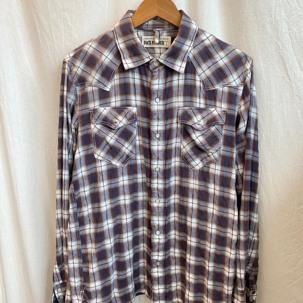 BACK NUMBER 체크 웨스턴 셔츠(MEN L)