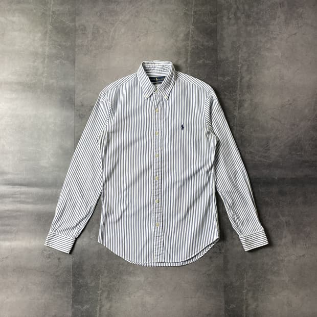 RALPH LAUREN 랄프로렌 블루 스트라이프 코튼 셔츠 A00419