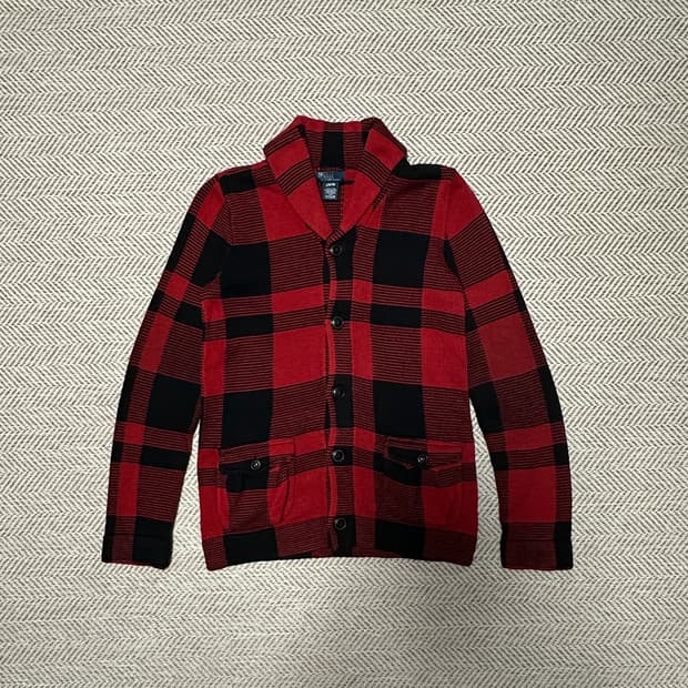 POLO RALPH LAUREN elbow patch knit red