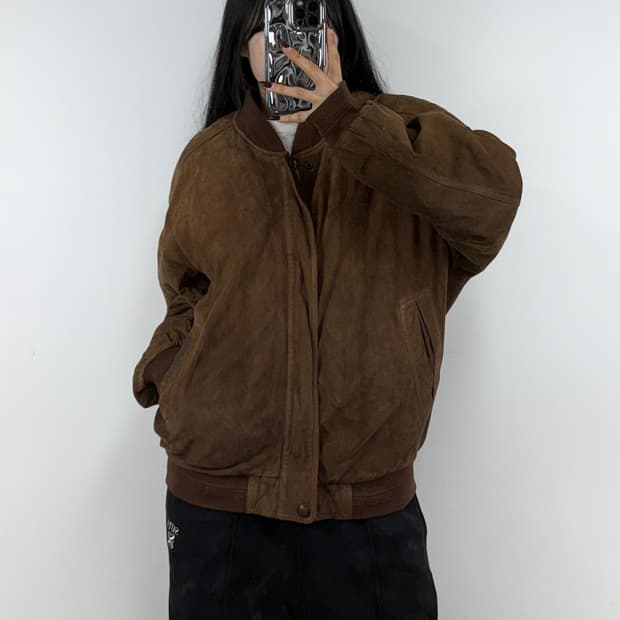 런던포그 90s 산양가죽 스웨이드 자켓 E269