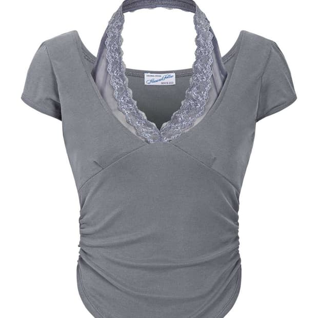 플리즈노팔로우 아멜리아 탑 차콜 플노팔 amelia top