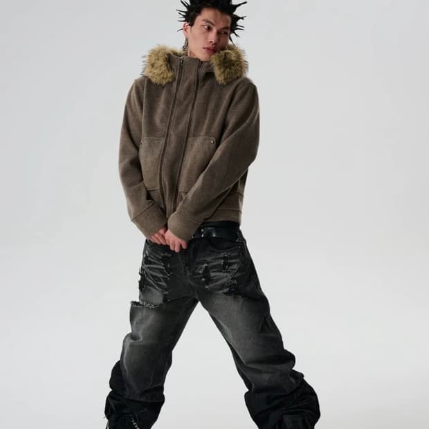 Detachable Fur Fleece Hoodie 퍼 후드집업