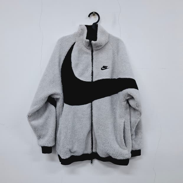 나이키 빅스우시 후리스 자켓 양면 화이트 네이비 XL BQ6546-114