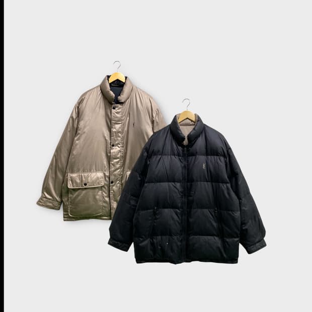 입생로랑 YSL 리버시블 블랙/베이지 구스 패딩 2XL  