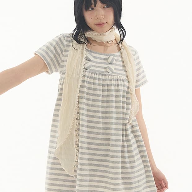 ExpiredGirl EMILY BUTTON TOP STRIPE