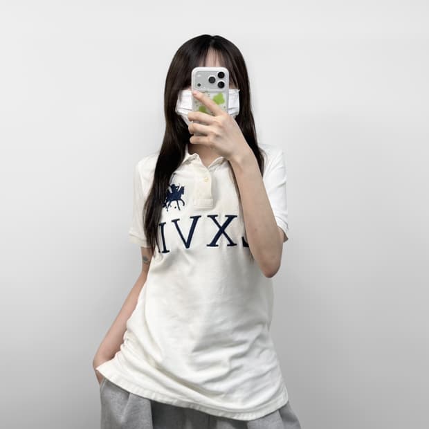 폴로 랄프로렌 빅포니 자수 LXVII 카라티 화이트