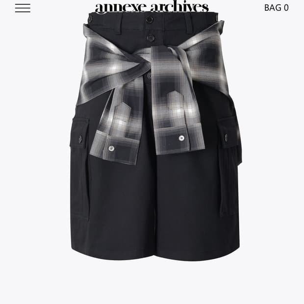 Annexe Archive PLAID DETACH SHORTS BLACK
