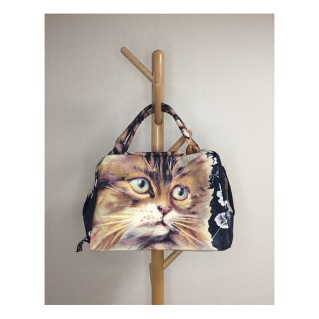 빈티지 고양이 캣 페이스 토트백