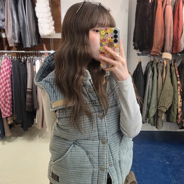 CubeSugar Japan 데님 패딩 베스트