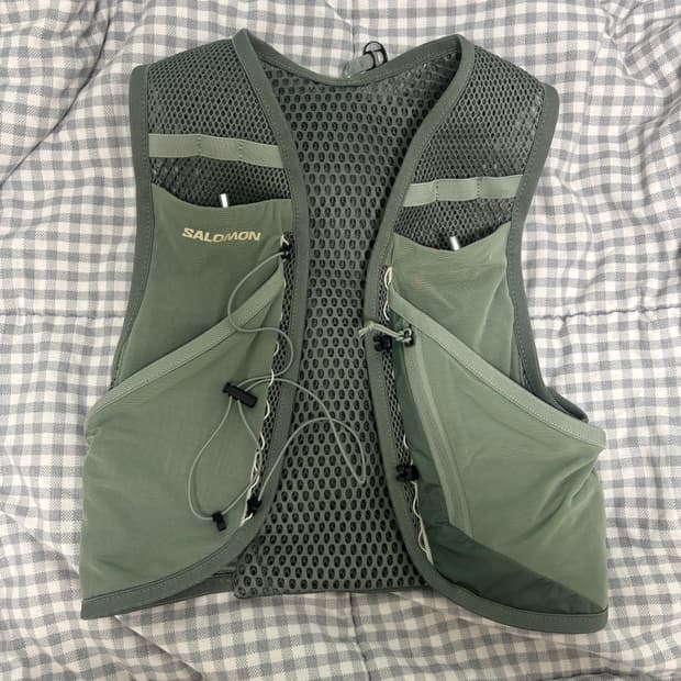 살로몬 러닝조끼 액티브스킨4 카키 S사이즈