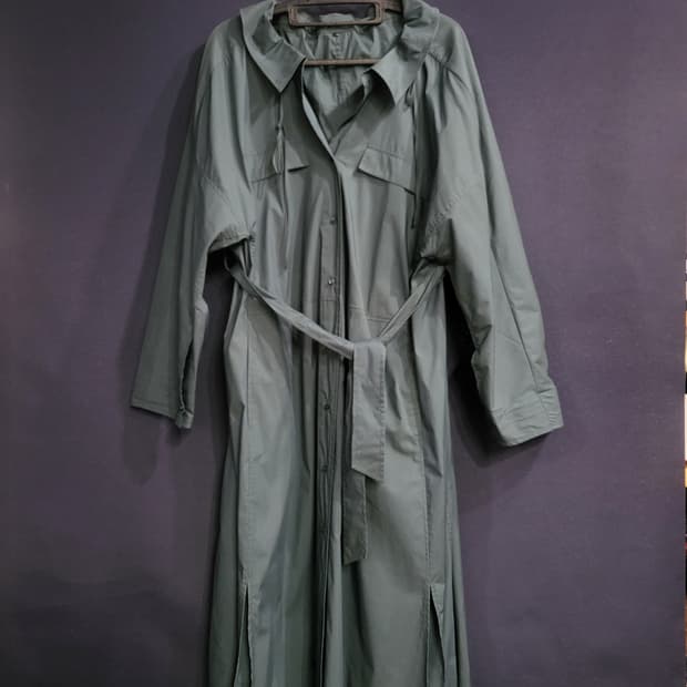 한섬 시스템 트렌치 셔링 롱자켓