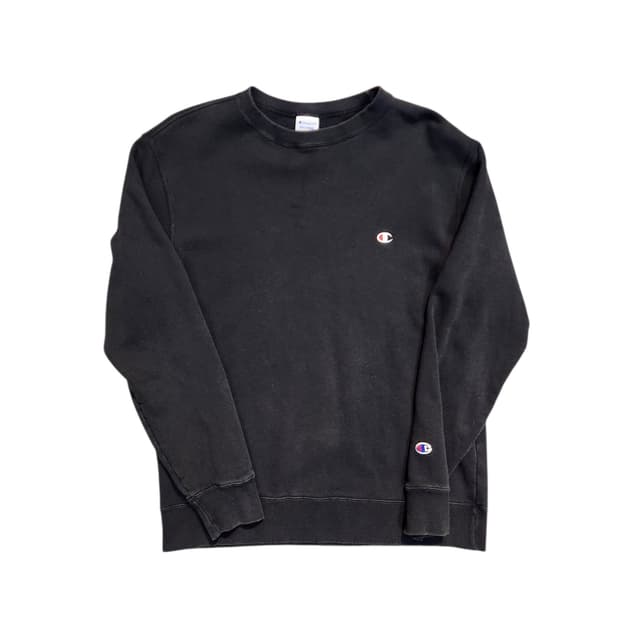 챔피온 로고 블랙 스웻 맨투맨 (2XL)