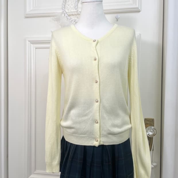 INGNI yellow pearl button basic cardigan