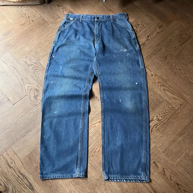 [38]칼하트FR USA 빈티지 페인팅 싱글니 카펜터 워크 데님 팬츠